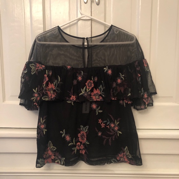 BB Dakota Rayna Embroidered Illusion Neckline NWT - Picture 8 of 12